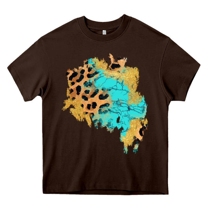 Glitter Leopard Turquoise Patch Heavy Core Tee by AdoDesignShop | Teevron