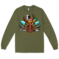 Army Green thanksgiving turkey Long Sleeve Tee - RanaPortraitStore