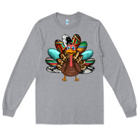 Heather Grey thanksgiving turkey Long Sleeve Tee - RanaPortraitStore