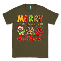 Army Green merry christmas paws Classic Tee - MaliasSmallBusiness