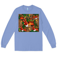 Colony Blue Christmas Santa Claus peace hand Long Sleeve Tee - Jasminsmagicworld