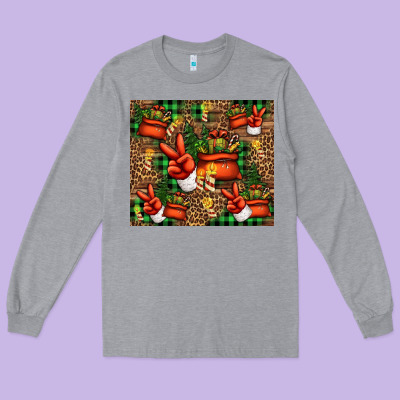 Christmas Santa Claus Peace Hand Long Sleeve Tee Designed By Jasminsmagicworld