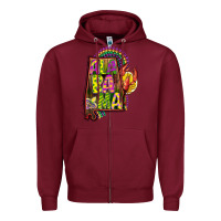 Burgundy mardi gras alabama map Zipper Hoodie - CowGirlArtShop
