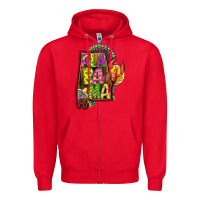 Red mardi gras alabama map Zipper Hoodie - CowGirlArtShop