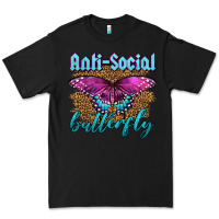 Black Western Anti-Social Butterfly Premium Tee - LillyAllenDesigns