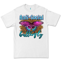 White Western Anti-Social Butterfly Premium Tee - LillyAllenDesigns