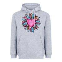 Heather Grey valentine's day sunflower olivia Heavyweight Hoodie - OliviaCreatesArt