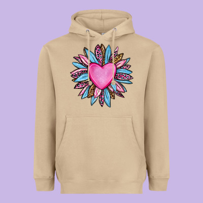 Valentine's Day Sunflower Olivia Heavyweight Hoodie Designed By Oliviacreatesart