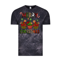 Cloud Black Merry Christmas cupcakes Vintage Tee - NancyCooperArtShop