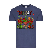Vintage Denim Merry Christmas cupcakes Vintage Tee - NancyCooperArtShop