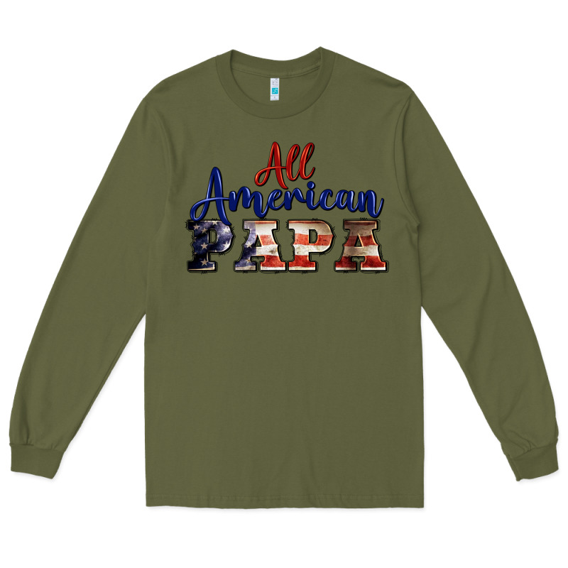 All American Papa Long Sleeve Tee by BarkalooDesign | Teevron
