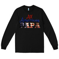 Black all american papa Long Sleeve Tee - BarkalooDesign