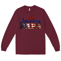 Burgundy all american papa Long Sleeve Tee - BarkalooDesign