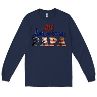 Navy all american papa Long Sleeve Tee - BarkalooDesign