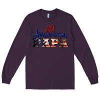 Plum all american papa Long Sleeve Tee - BarkalooDesign