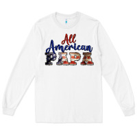 White all american papa Long Sleeve Tee - BarkalooDesign