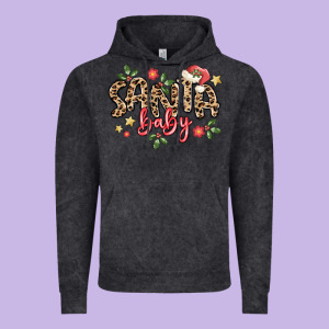 Santa Baby Vintage Hoodie Designed By Maliassmallbusiness