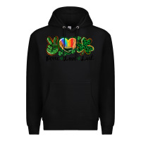 Black Peace love St. Patrick's Day Premium Hoodie - CowGirlArtShop