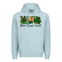 Blue Mist Peace love St. Patrick's Day Premium Hoodie - CowGirlArtShop