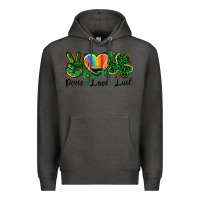 Charcoal Heather Peace love St. Patrick's Day Premium Hoodie - CowGirlArtShop