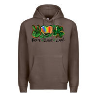 Coffee Peace love St. Patrick's Day Premium Hoodie - CowGirlArtShop