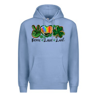 Colony Blue Peace love St. Patrick's Day Premium Hoodie - CowGirlArtShop