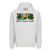 Dove Grey Peace love St. Patrick's Day Premium Hoodie - CowGirlArtShop