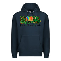 Navy Peace love St. Patrick's Day Premium Hoodie - CowGirlArtShop