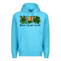 Peace Love St. Patrick's Day Premium Hoodie | Teevron
