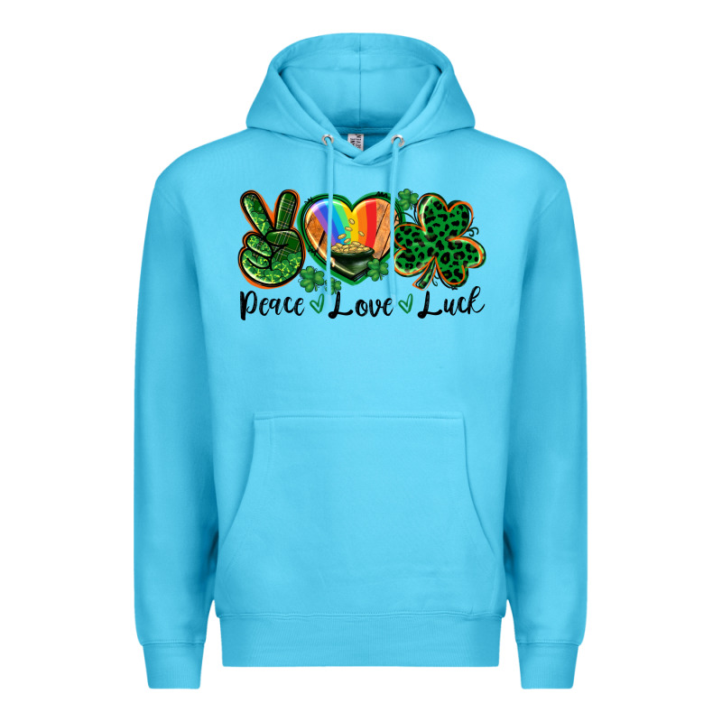 Peace Love St. Patrick's Day Premium Hoodie by CowGirlArtShop | Teevron
