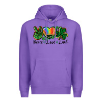 Purple Peace love St. Patrick's Day Premium Hoodie - CowGirlArtShop