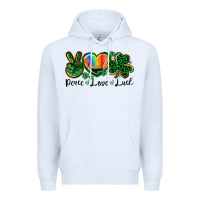 White Peace love St. Patrick's Day Premium Hoodie - CowGirlArtShop