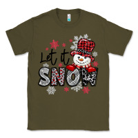Army Green let it snow sowman snowflake Classic Tee - MaliasSmallBusiness