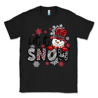 Black let it snow sowman snowflake Classic Tee - MaliasSmallBusiness