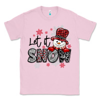 Bubblegum Pink let it snow sowman snowflake Classic Tee - MaliasSmallBusiness