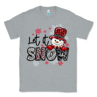 Heather Grey let it snow sowman snowflake Classic Tee - MaliasSmallBusiness