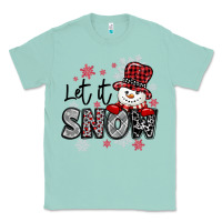 Seafoam let it snow sowman snowflake Classic Tee - MaliasSmallBusiness