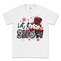 White let it snow sowman snowflake Classic Tee - MaliasSmallBusiness