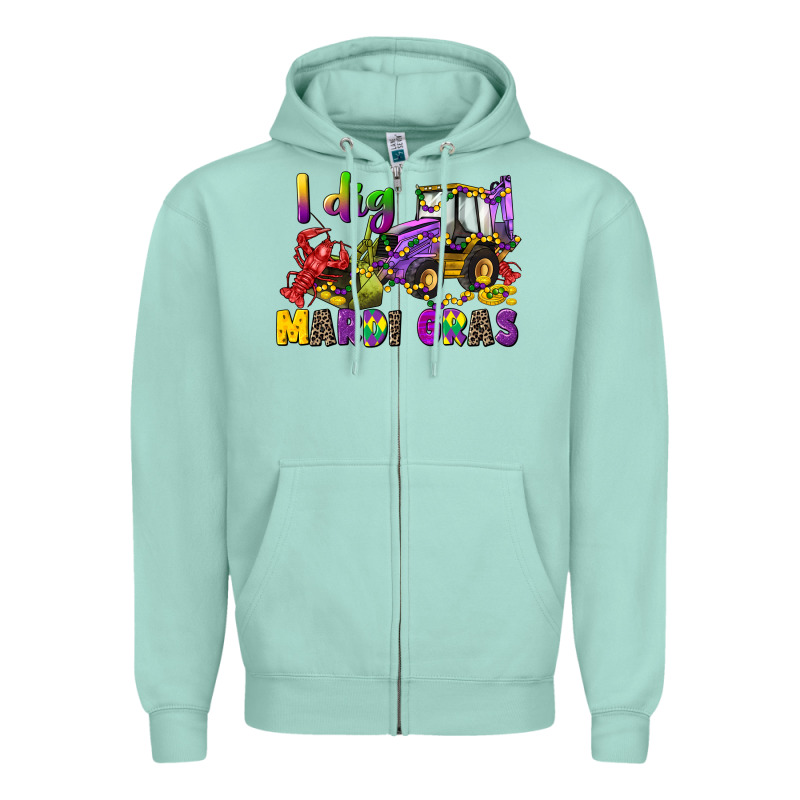 I Dig Mardi Gras Zipper Hoodie by CowGirlArtShop | Teevron