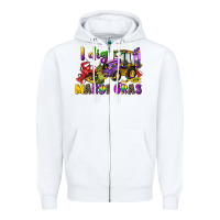 White i dig mardi gras Zipper Hoodie - CowGirlArtShop