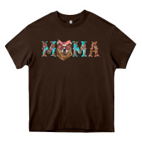 Chocolate Brown mama with bear Heavy Core Tee - Artiststas