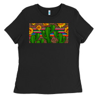 Black sunflowers and cactus license plate Ladies Tee - Artiststas