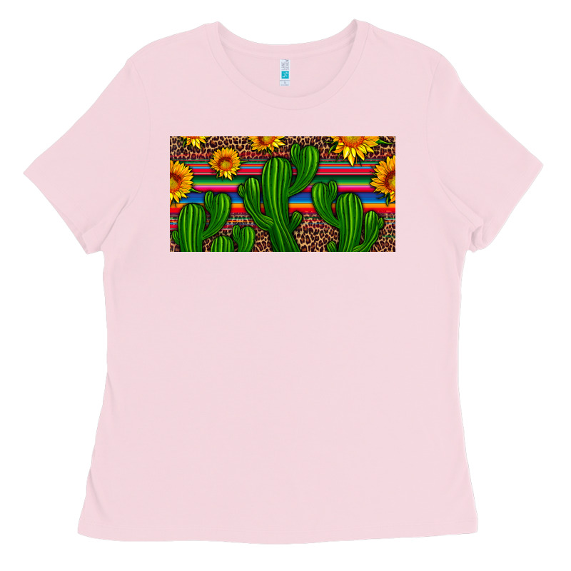 Sunflowers And Cactus License Plate Ladies Tee by Artiststas | Teevron