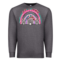 Charcoal Heather Easter bunny rainbow Premium Sweatshirt - OliviaCreatesArt