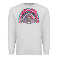 Dove Grey Easter bunny rainbow Premium Sweatshirt - OliviaCreatesArt