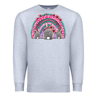 Heather Grey Easter bunny rainbow Premium Sweatshirt - OliviaCreatesArt
