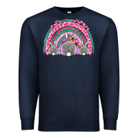 Navy Easter bunny rainbow Premium Sweatshirt - OliviaCreatesArt