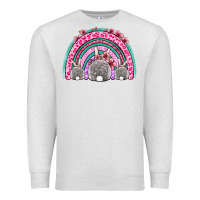 Oatmeal Heather Easter bunny rainbow Premium Sweatshirt - OliviaCreatesArt