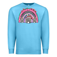 Ocean Blue Easter bunny rainbow Premium Sweatshirt - OliviaCreatesArt