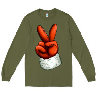 Army Green Christmas peace hand Long Sleeve Tee - Jasminsmagicworld